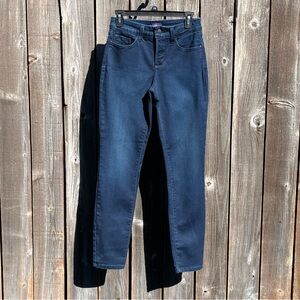 NYDJ dark wash high rise blue legging jeans size 2
